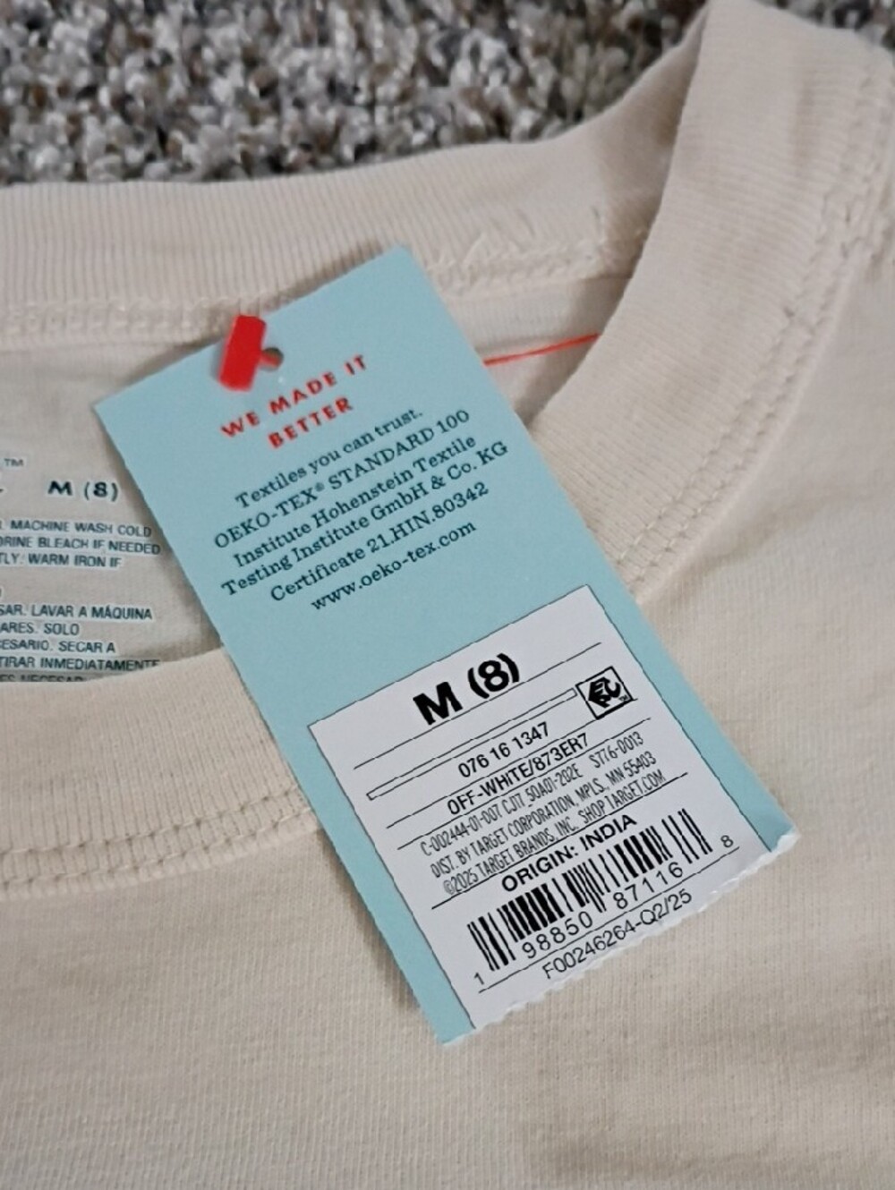 Cat & Jack Cream Short Sleeve Pocket Tee - Picture 4 of 5